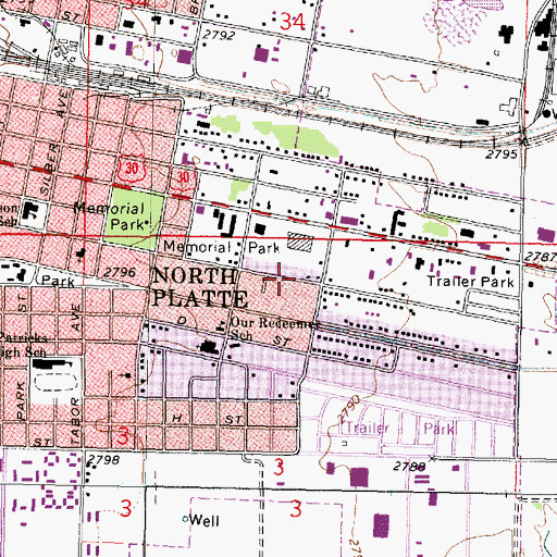 Topographic Map of Riverside Baptist Church, NE