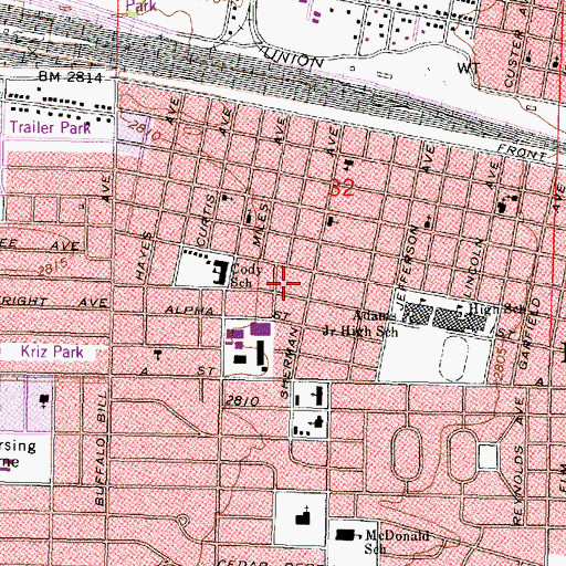 Topographic Map of Baha'i Faith, NE