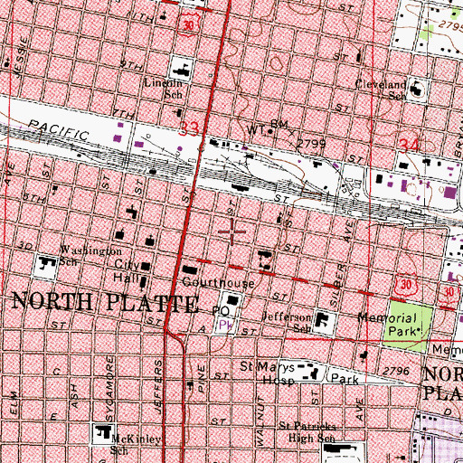Topographic Map of Calvary Assembly of God Church, NE