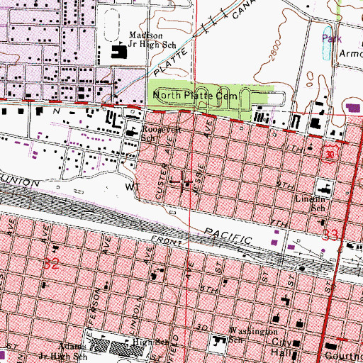 Topographic Map of Spanish Assembly of God Church, NE