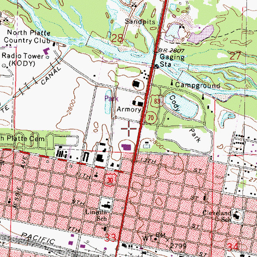Topographic Map of Cody Park Campground, NE
