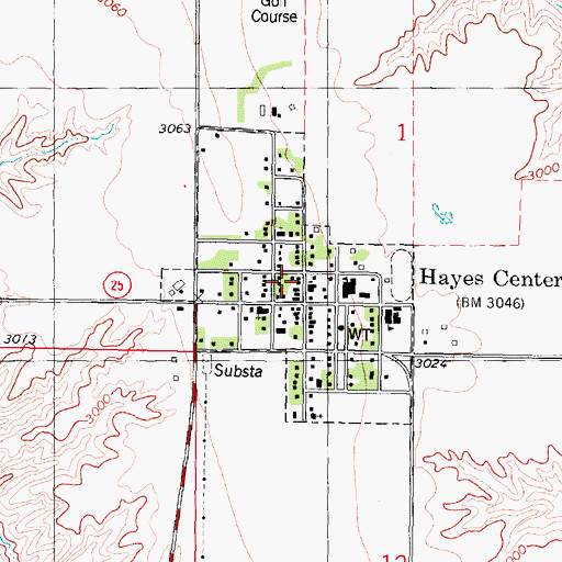 Topographic Map of Hayes County Rural Fire Protection District, NE