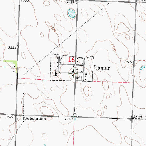 Topographic Map of Lamar Post Office, NE