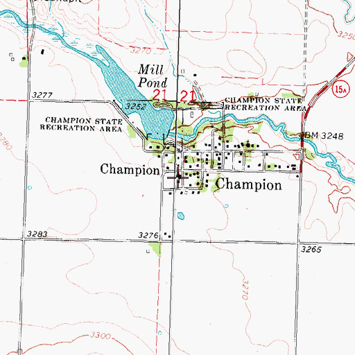 Topographic Map of Champion Public School, NE