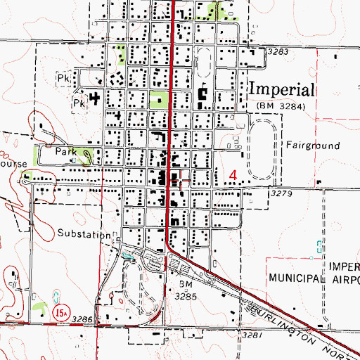 Topographic Map of Imperial Post Office, NE