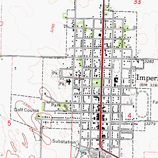 Topographic Map of Imperial Public Library, NE