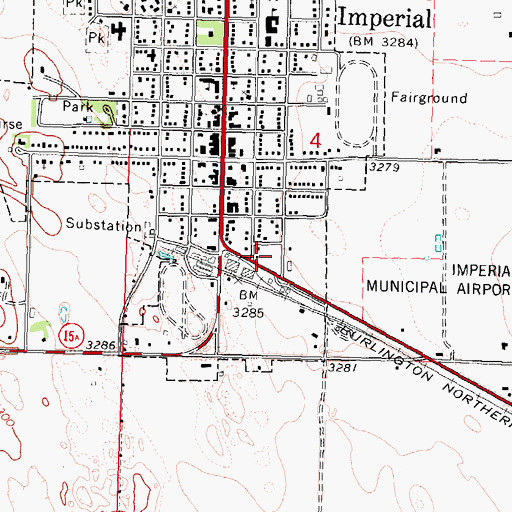 Topographic Map of Carmans Mobile Park, NE