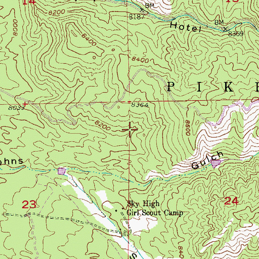 Topographic Map of Manitou Experimental Forest, CO