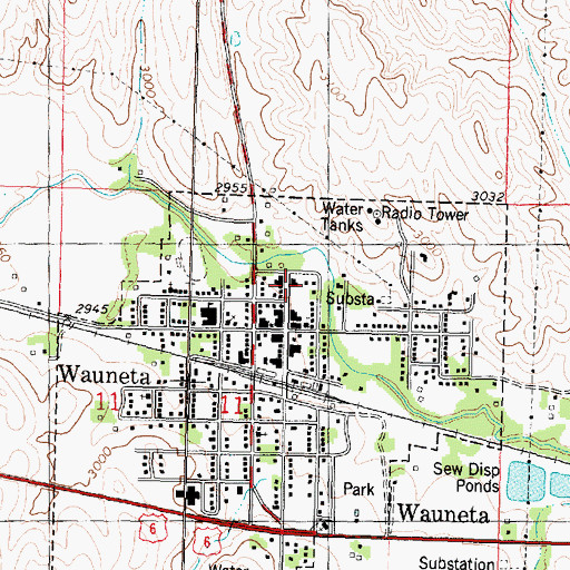 Topographic Map of Wauneta Police Department, NE