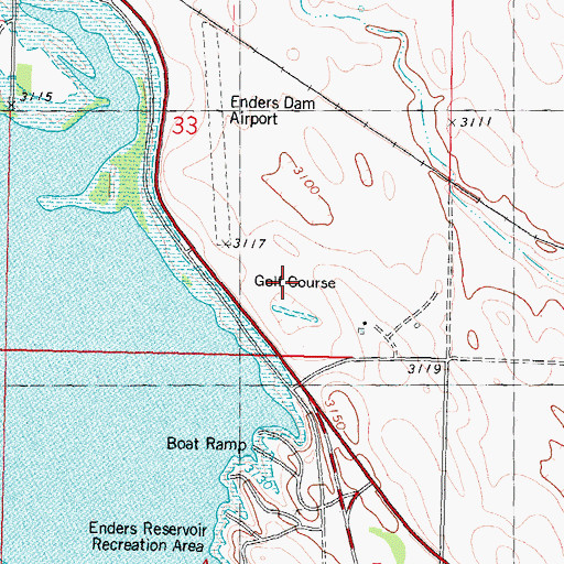 Topographic Map of Enders Lake Golf Course, NE