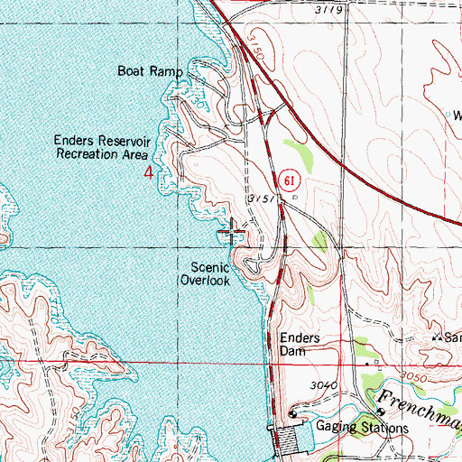 Topographic Map of Area A Campground, NE