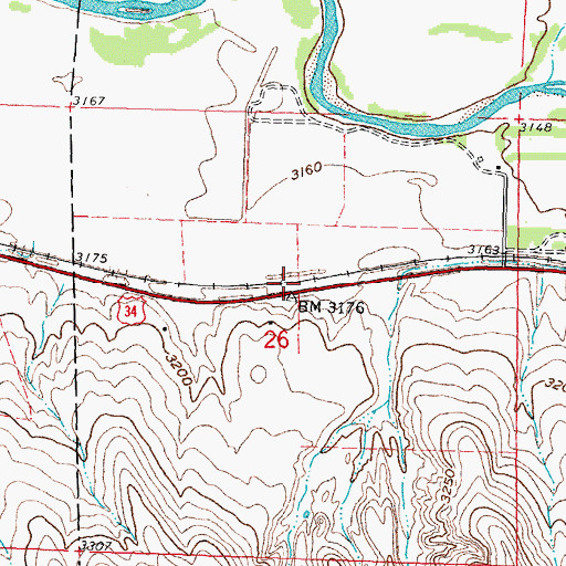Topographic Map of Colfer (historical), NE