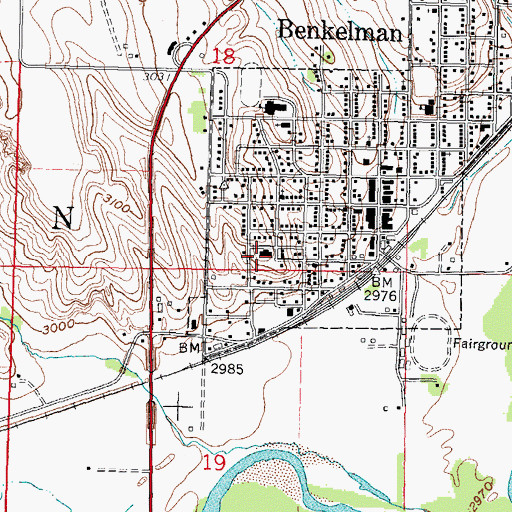 Topographic Map of Hester Memorial Home, NE