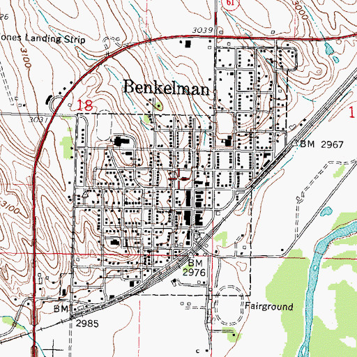 Topographic Map of Benkelman Police Department, NE
