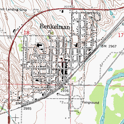 Topographic Map of Benkelman Police Department, NE