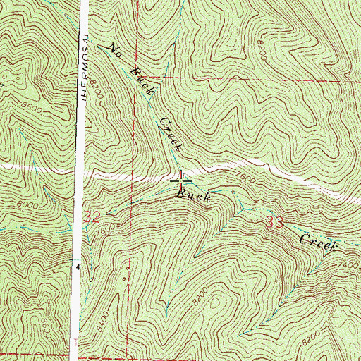 Topographic Map of No Buck Creek, CO