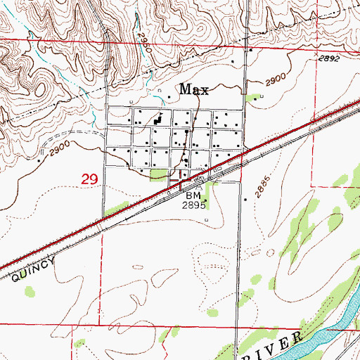 Topographic Map of Max, NE