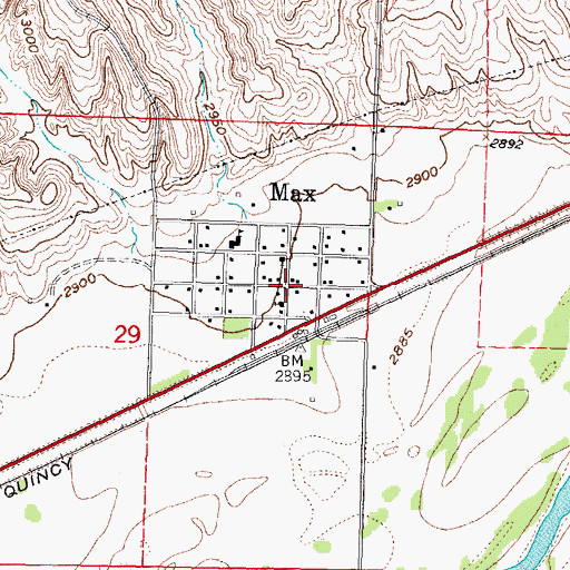 Topographic Map of Max Elevator, NE