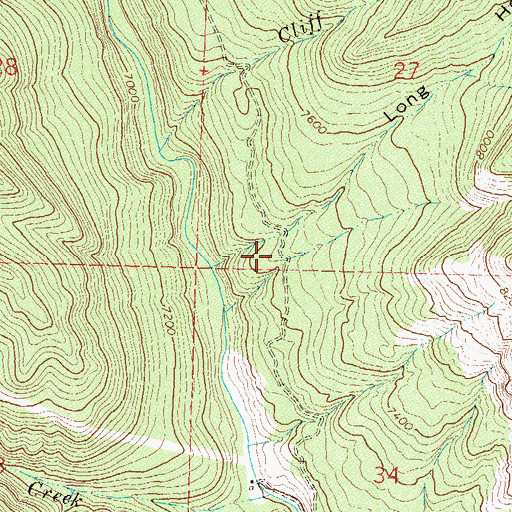 Topographic Map of Buck Creek, CO