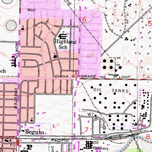 Topographic Map of Bethany Lutheran Church, CA