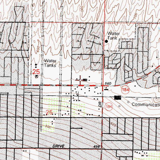 Topographic Map of Carden School, CA