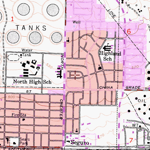 Topographic Map of Christ the King Parish Hall, CA
