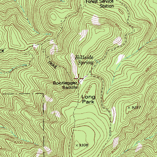 Topographic Map of Bootlegger Saddle, AZ