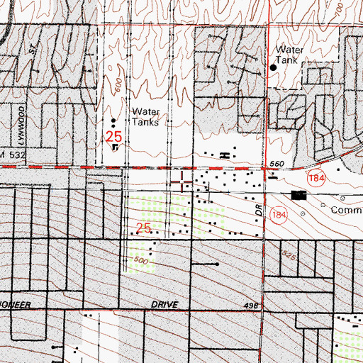 Topographic Map of Faith Temple Pentecostal Church of God, CA