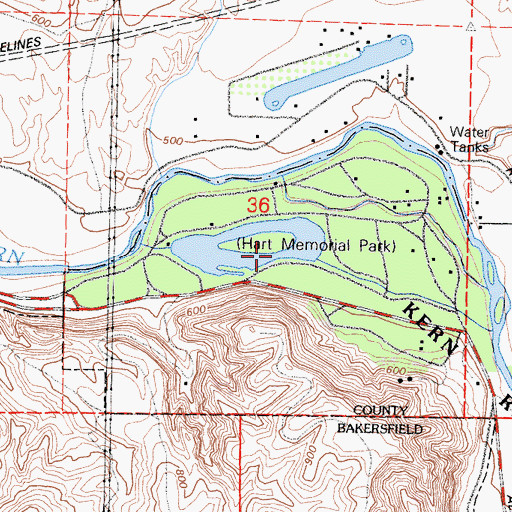 Topographic Map of Hart Park Lake, CA