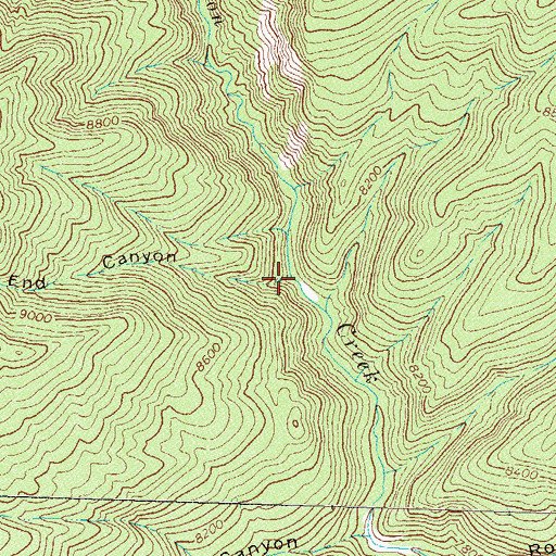 Topographic Map of Road End Canyon, CO