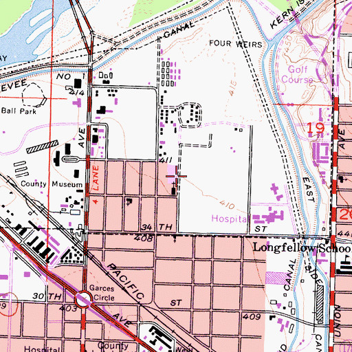 Topographic Map of Stella I Hills Elementary School, CA