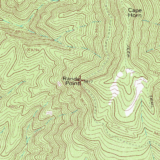 Topographic Map of Rands Point, CO