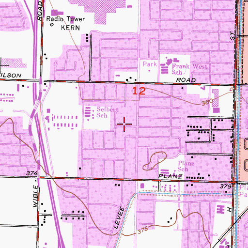 Topographic Map of First Church of the Nazarene, CA