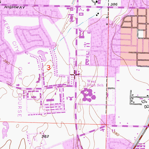 Topographic Map of Saint Johns Lutheran Church, CA
