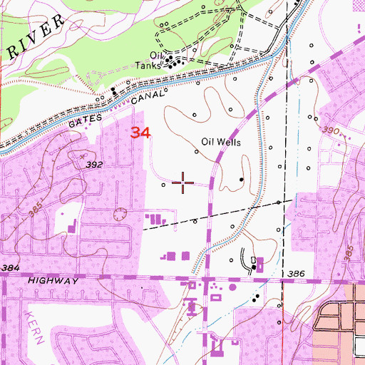 Topographic Map of Stockdale West Shopping Center, CA