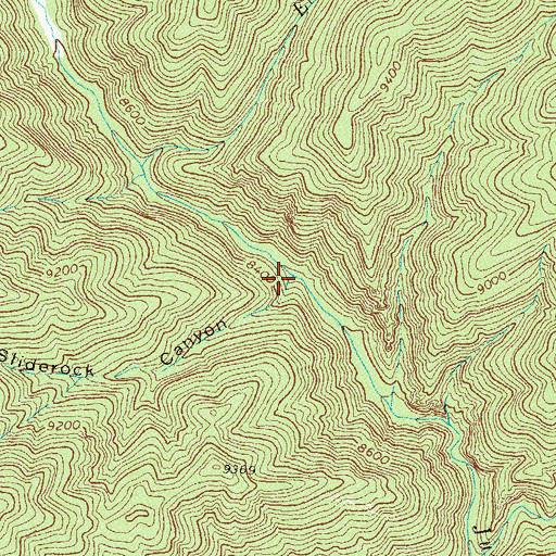 Topographic Map of Sliderock Canyon, CO