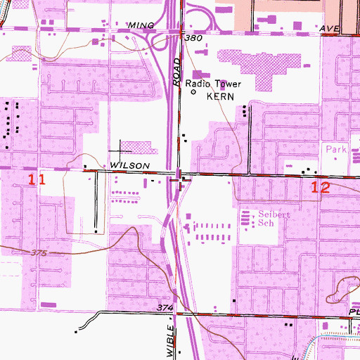 Topographic Map of White Lane Plaza Shopping Center, CA