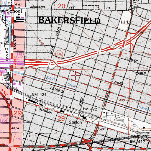 Topographic Map of Calvary Baptist Church, CA