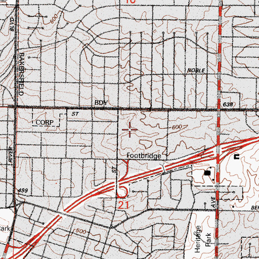 Topographic Map of College Shopping Center, CA