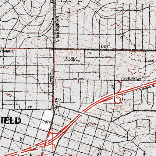 Topographic Map of El Buen Pastor Assembly of God Church, CA