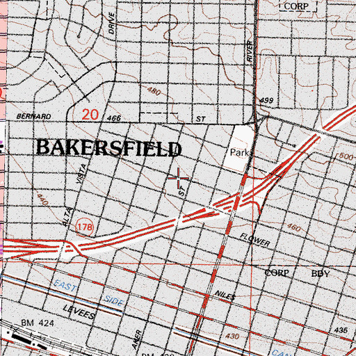 Topographic Map of Emmanuel Lutheran Church, CA