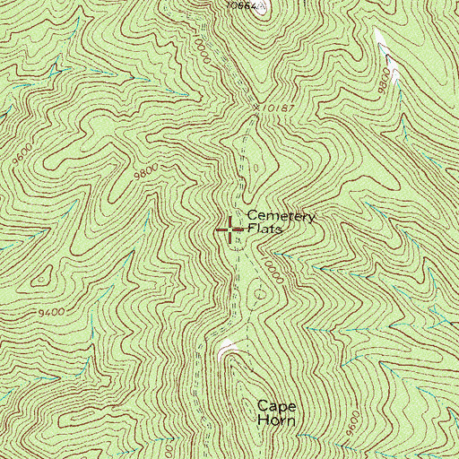 Topographic Map of Cemetery Flats, CO