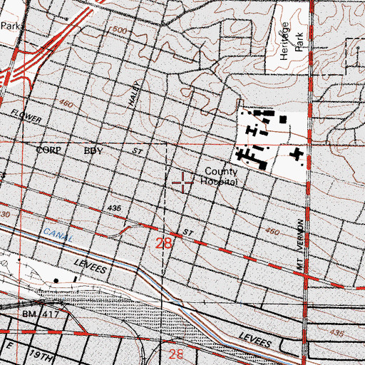 Topographic Map of Grace General Baptist Church, CA