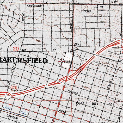 Topographic Map of Jefferson Park, CA
