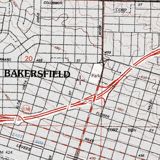 Topographic Map of Kingdom Hall of Jehovahs Witnesses, CA