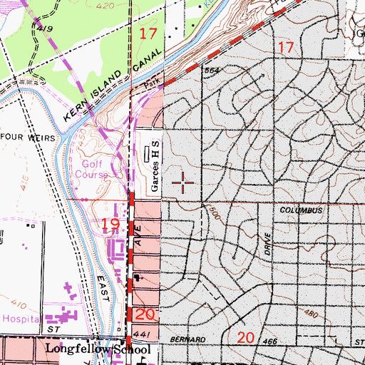 Topographic Map of Our Lady of Perpetual Help School, CA