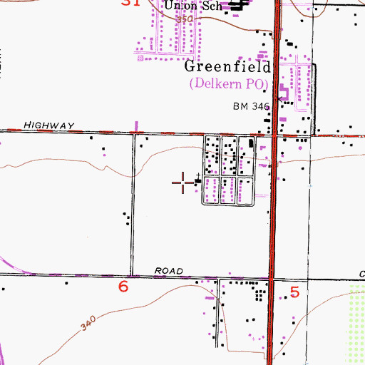 Topographic Map of Sacred Heart Church, CA