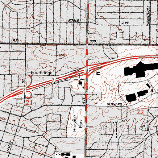 Topographic Map of Saint Lukes Episcopal Church, CA