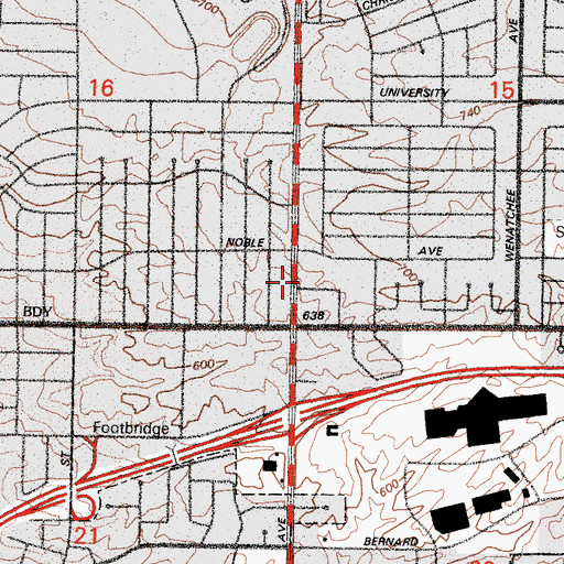Topographic Map of Second Church of Christ Scientist, CA