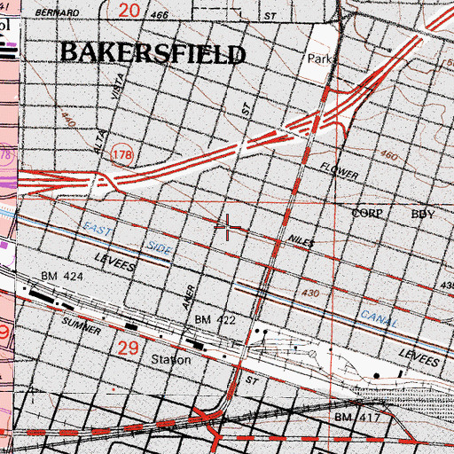 Topographic Map of Trinity United Methodist Church, CA